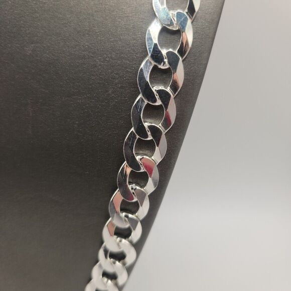 925 sterling silver cuban necklace 28" B - Picture 2 of 6